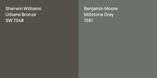 SW 7048 Urbane Bronze vs 1581 Millstone Gray