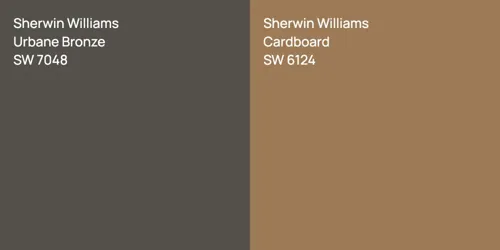 SW 7048 Urbane Bronze vs SW 6124 Cardboard