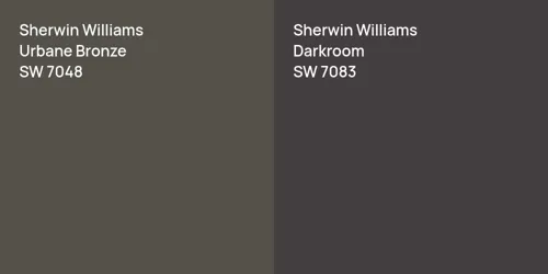 SW 7048 Urbane Bronze vs SW 7083 Darkroom