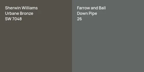 SW 7048 Urbane Bronze vs 26 Down Pipe