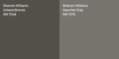 SW 7048 Urbane Bronze vs SW 7019 Gauntlet Gray