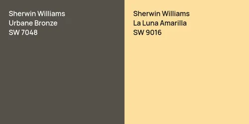 SW 7048 Urbane Bronze vs SW 9016 La Luna Amarilla