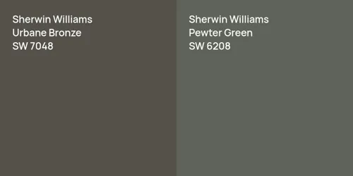 SW 7048 Urbane Bronze vs SW 6208 Pewter Green