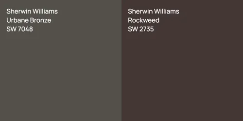 SW 7048 Urbane Bronze vs SW 2735 Rockweed