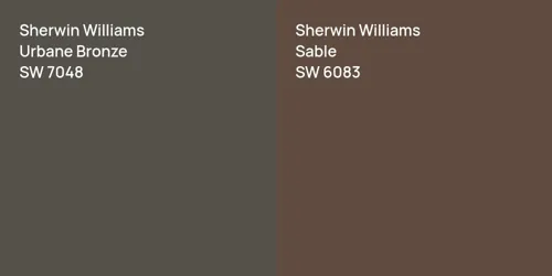 SW 7048 Urbane Bronze vs SW 6083 Sable