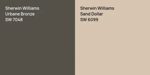 SW 7048 Urbane Bronze vs SW 6099 Sand Dollar