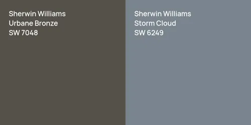 SW 7048 Urbane Bronze vs SW 6249 Storm Cloud