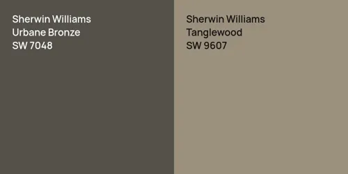 SW 7048 Urbane Bronze vs SW 9607 Tanglewood