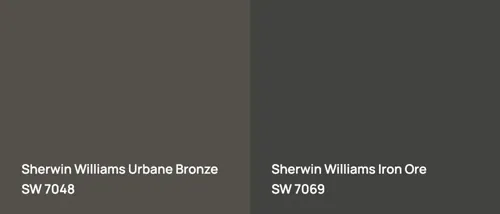 SW 7048 Urbane Bronze vs SW 7069 Iron Ore