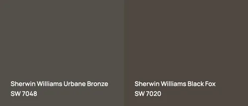 SW 7048 Urbane Bronze vs SW 7020 Black Fox