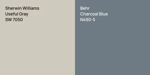 SW 7050 Useful Gray vs N490-5 Charcoal Blue