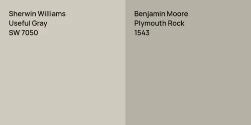 SW 7050 Useful Gray vs 1543 Plymouth Rock