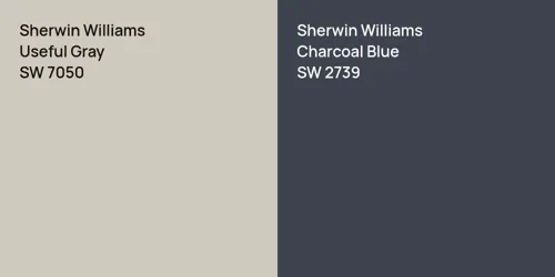 SW 7050 Useful Gray vs SW 2739 Charcoal Blue