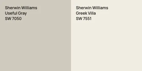 SW 7050 Useful Gray vs SW 7551 Greek Villa