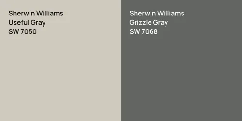 SW 7050 Useful Gray vs SW 7068 Grizzle Gray