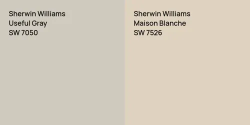 SW 7050 Useful Gray vs SW 7526 Maison Blanche