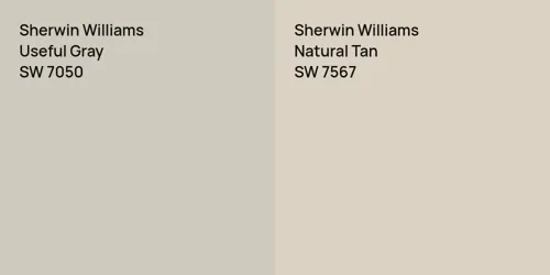 SW 7050 Useful Gray vs SW 7567 Natural Tan