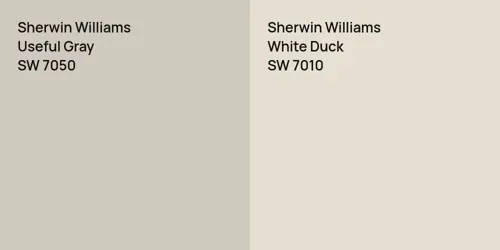 SW 7050 Useful Gray vs SW 7010 White Duck