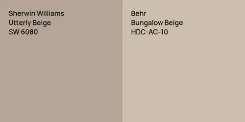 SW 6080 Utterly Beige vs HDC-AC-10 Bungalow Beige