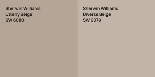 SW 6080 Utterly Beige vs SW 6079 Diverse Beige