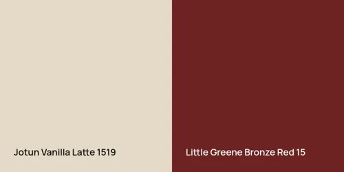 1519 Vanilla Latte vs 15 Bronze Red