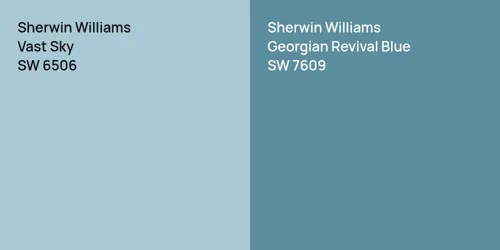 SW 6506 Vast Sky vs SW 7609 Georgian Revival Blue