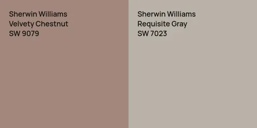 SW 9079 Velvety Chestnut vs SW 7023 Requisite Gray