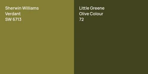 SW 6713 Verdant vs 72 Olive Colour