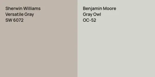 SW 6072 Versatile Gray vs OC-52 Gray Owl