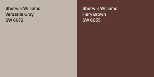 SW 6072 Versatile Gray vs SW 6055 Fiery Brown