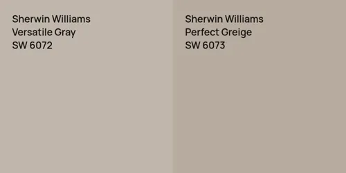 SW 6072 Versatile Gray vs SW 6073 Perfect Greige