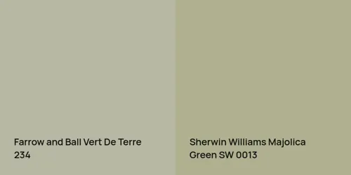 234 Vert De Terre vs SW 0013 Majolica Green