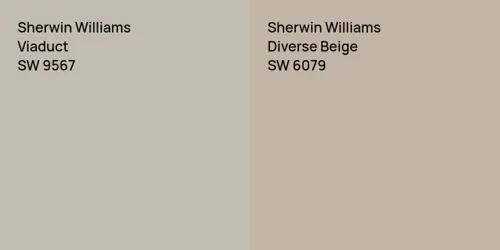 SW 9567 Viaduct vs SW 6079 Diverse Beige