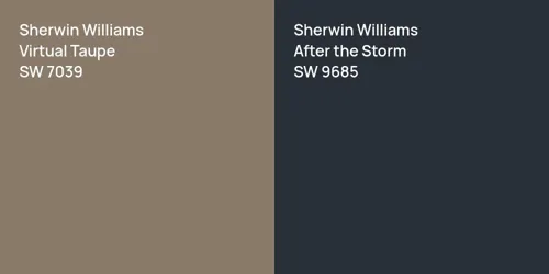 SW 7039 Virtual Taupe vs SW 9685 After the Storm