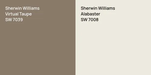 SW 7039 Virtual Taupe vs SW 7008 Alabaster