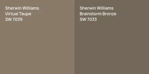 SW 7039 Virtual Taupe vs SW 7033 Brainstorm Bronze