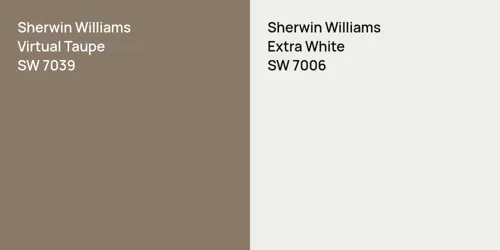 SW 7039 Virtual Taupe vs SW 7006 Extra White