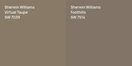 SW 7039 Virtual Taupe vs SW 7514 Foothills