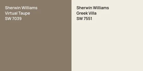 SW 7039 Virtual Taupe vs SW 7551 Greek Villa