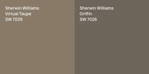 SW 7039 Virtual Taupe vs SW 7026 Griffin