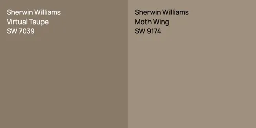 SW 7039 Virtual Taupe vs SW 9174 Moth Wing