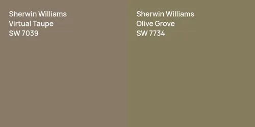 SW 7039 Virtual Taupe vs SW 7734 Olive Grove