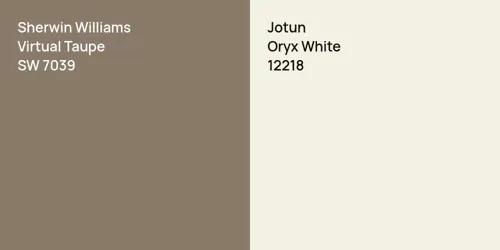 SW 7039 Virtual Taupe vs 12218 Oryx White