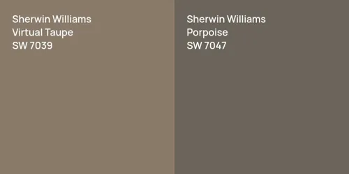 SW 7039 Virtual Taupe vs SW 7047 Porpoise