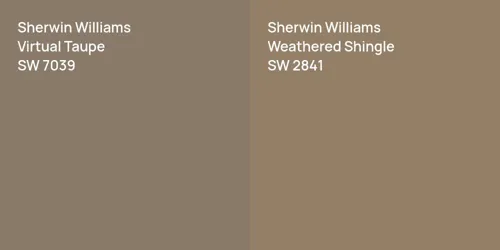 SW 7039 Virtual Taupe vs SW 2841 Weathered Shingle