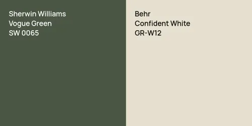 SW 0065 Vogue Green vs GR-W12 Confident White