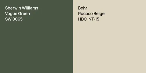 SW 0065 Vogue Green vs HDC-NT-15 Rococo Beige