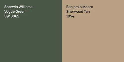 SW 0065 Vogue Green vs 1054 Sherwood Tan