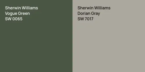 SW 0065 Vogue Green vs SW 7017 Dorian Gray