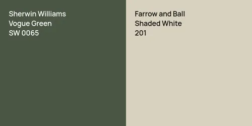 SW 0065 Vogue Green vs 201 Shaded White